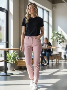 Madewell Women's Pink Slim Straight Jeans